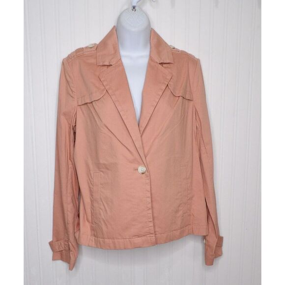 Pendleton One Button Casual Jacket Coral Peach Lightweight‎ Cotton Size Medium - Picture 1 of 16
